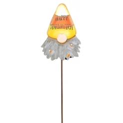 Halloween Candy Corn Gnomes - One Garden Stake 26.5 Inches - Garden Happy Halloween - F21003 - Metal - Orange