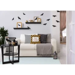 16"x16" Halloween 'Happy Haunting' Dots Square Throw Pillow - E By Design -Halloween Decoration Store GUEST 0c6993af 2925 4562 bfcf 353866c9a2a7