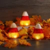 Mr. Halloween Mercury Glass LED Candy Corn Lights - 5"- Set Of 3