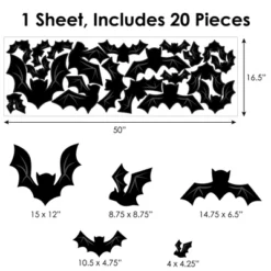 Big Dot Of Happiness Black Bats - Peel And Stick Halloween Vinyl Wall Art Stickers - Wall Decals - Set Of 20 -Halloween Decoration Store GUEST 10daf3ef 28df 4389 ae15 a54330d67a2b