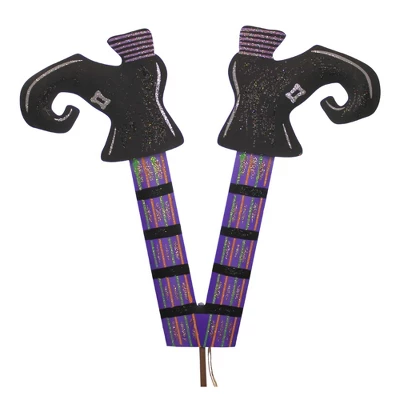 Halloween Witch Legs Multi-Color Set/3 - Three Garden Stakes 28.75 Inches - Boots Glitter - F22079 - Metal - Multicolored 5 Halloween Witch Legs Multi-Color Set/3 - Three Garden Stakes 28.75 Inches - Boots Glitter - F22079 - Metal - Multicolored - Image 3
