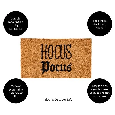 Evergreen 16 X 28 Halloween Greeting Coir Mat, Hocus Pocus For Indoor And Outdoor Decor 3 Evergreen 16 X 28 Halloween Greeting Coir Mat, Hocus Pocus For Indoor And Outdoor Decor - Image 2