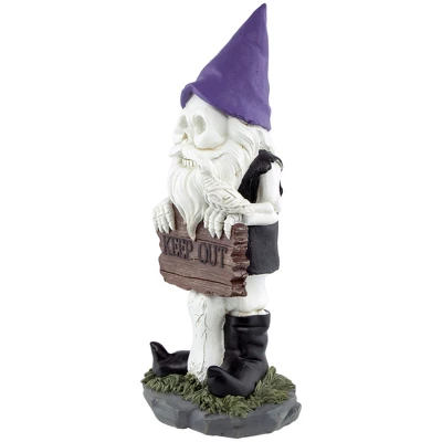 Northlight 11.75" Gnome Skeleton "Keep Out" Halloween Decoration 5 Northlight 11.75" Gnome Skeleton "Keep Out" Halloween Decoration - Image 3