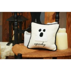 C&F Home 8" X 8" Spooky Halloween Ghost French Knot Throw Pillow -Halloween Decoration Store GUEST 2d27434f 995a 4ebf be3d 14a759a98ea5