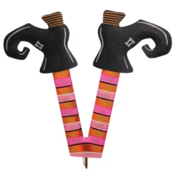 Halloween Witch Legs Multi-Color Set/3 - Three Garden Stakes 28.75 Inches - Boots Glitter - F22079 - Metal - Multicolored
