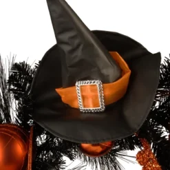 National Tree Company Artificial Witch's Wreath, Decorated With Black And Orange Trim, Ball Ornaments, Halloween Collection, 24 Inches -Halloween Decoration Store GUEST 50a82da0 a037 4845 a103 04f8859e396c