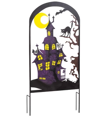 Metal Halloween Trellises In Witch And Haunted House Designs 4 Metal Halloween Trellises In Witch And Haunted House Designs - Image 2