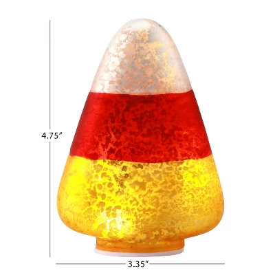 Mr. Halloween Mercury Glass LED Candy Corn Lights - 5"- Set Of 3 5 Mr. Halloween Mercury Glass LED Candy Corn Lights - 5"- Set Of 3 - Image 4