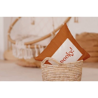 16"x16" Halloween Spooky Ticking Square Throw Pillow - E By Design 4 16"x16" Halloween Spooky Ticking Square Throw Pillow - E By Design - Image 2