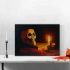 Northlight 15.75" Halloween Prelit LED Antique Candle And Skull Canvas Wall Art - Black/Orange -Halloween Decoration Store GUEST 8d766de8 122b 40b4 9cba 21de412db18f