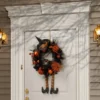 National Tree Company Artificial Witch's Wreath, Decorated With Black And Orange Trim, Ball Ornaments, Halloween Collection, 24 Inches -Halloween Decoration Store GUEST 933449e5 5a49 4d50 afdc 6d27281503e6