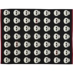 Mina Victory Halloween Skull 50" X 60" Black/White Throw Blanket -Halloween Decoration Store GUEST 9b553f1a 2d88 4ee3 ae0b 65d3154286ca