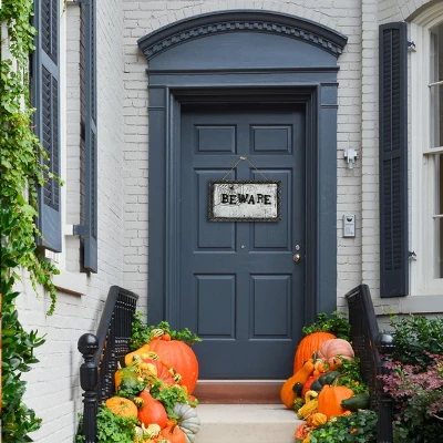 National Tree Company 18" Animated Halloween Door Sign, Sound Activated 3 National Tree Company 18" Animated Halloween Door Sign, Sound Activated