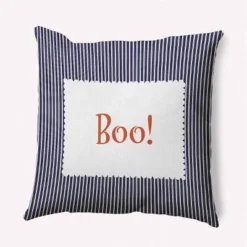 16"x16" Halloween Boo Ticking Square Throw Pillow - E By Design -Halloween Decoration Store GUEST aaf888e8 37ff 4128 bc68 557382f75ff4