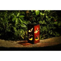 Techko Maid LED Solar 10.8" Portable Halloween Cut Out Decorative Outdoor Lantern Clear -Halloween Decoration Store GUEST b1ef3b23 6678 486f b21f 25cabe535bf1