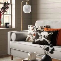 Halloween Botanical Woven Cotton Square Halloween Throw Pillow - Threshold™