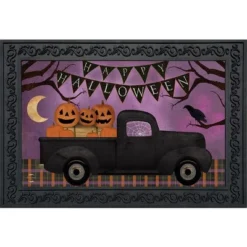 Briarwood Lane Halloween Truck Doormat Jack O'Lanterns Indoor / O