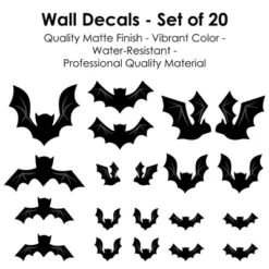 Big Dot Of Happiness Black Bats - Peel And Stick Halloween Vinyl Wall Art Stickers - Wall Decals - Set Of 20 -Halloween Decoration Store GUEST c593b995 fb9f 41bf 8af9 a30a3f35305f