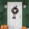 Skeleteen Halloween Witch Wreath For Indoor/Outdoor Décor - 24 In