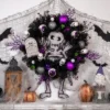 Northlight Purple And Black Spooky Skeleton Pine Halloween Wreath, 24-Inch, Unlit -Halloween Decoration Store GUEST cc7dbf0d 560a 4cec 937c 531c6e703142