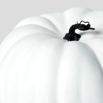 14" Painted Pumpkin Warm White Halloween Decorative Sculpture - Hyde & EEK! Boutique™ 4 14" Painted Pumpkin Warm White Halloween Decorative Sculpture - Hyde & EEK! Boutique™ - Image 2