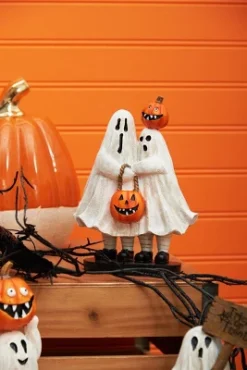 Gallerie II Ghost Costumes W/ Pumpkins Halloween Figure