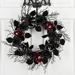 National Tree Company 22" Halloween Black Rose Wreath 7 National Tree Company 22" Halloween Black Rose Wreath -Halloween Decoration Store GUEST de449a50 27f7 4fbb 9d9d 3c4b0abd6fe1