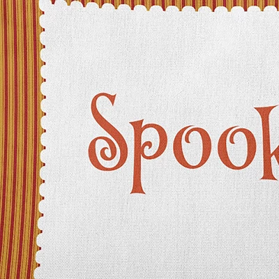 16"x16" Halloween Spooky Ticking Square Throw Pillow - E By Design 3 16"x16" Halloween Spooky Ticking Square Throw Pillow - E By Design