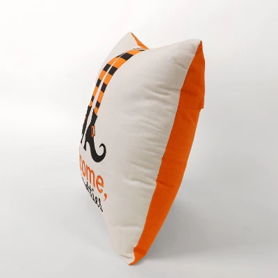 20"x20" Oversize Welcome Pretties Halloween Square Throw Pillow White - Lush Décor 4 20"x20" Oversize Welcome Pretties Halloween Square Throw Pillow White - Lush Décor - Image 2