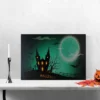 Northlight 23.5" Halloween Prelit LED Church In Cemetery Canvas Wall Art - Teal Blue/Black -Halloween Decoration Store GUEST e8cdcac7 50e0 41b9 861f e5a045f5efd4
