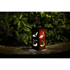 Techko Maid LED Solar 10.8" Portable Halloween Cut Out Decorative Outdoor Lantern Clear -Halloween Decoration Store GUEST f13c1a0d b8c2 42eb bccc 1f561a1b07bf