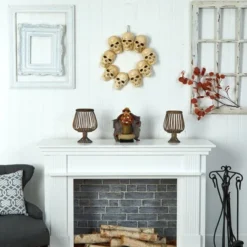 Nearly Natural 20” Halloween Skull Wreath With Lighted Eyes -Halloween Decoration Store GUEST fa77cb52 fbd6 48f2 ae7b 9ef1ac3dec5c